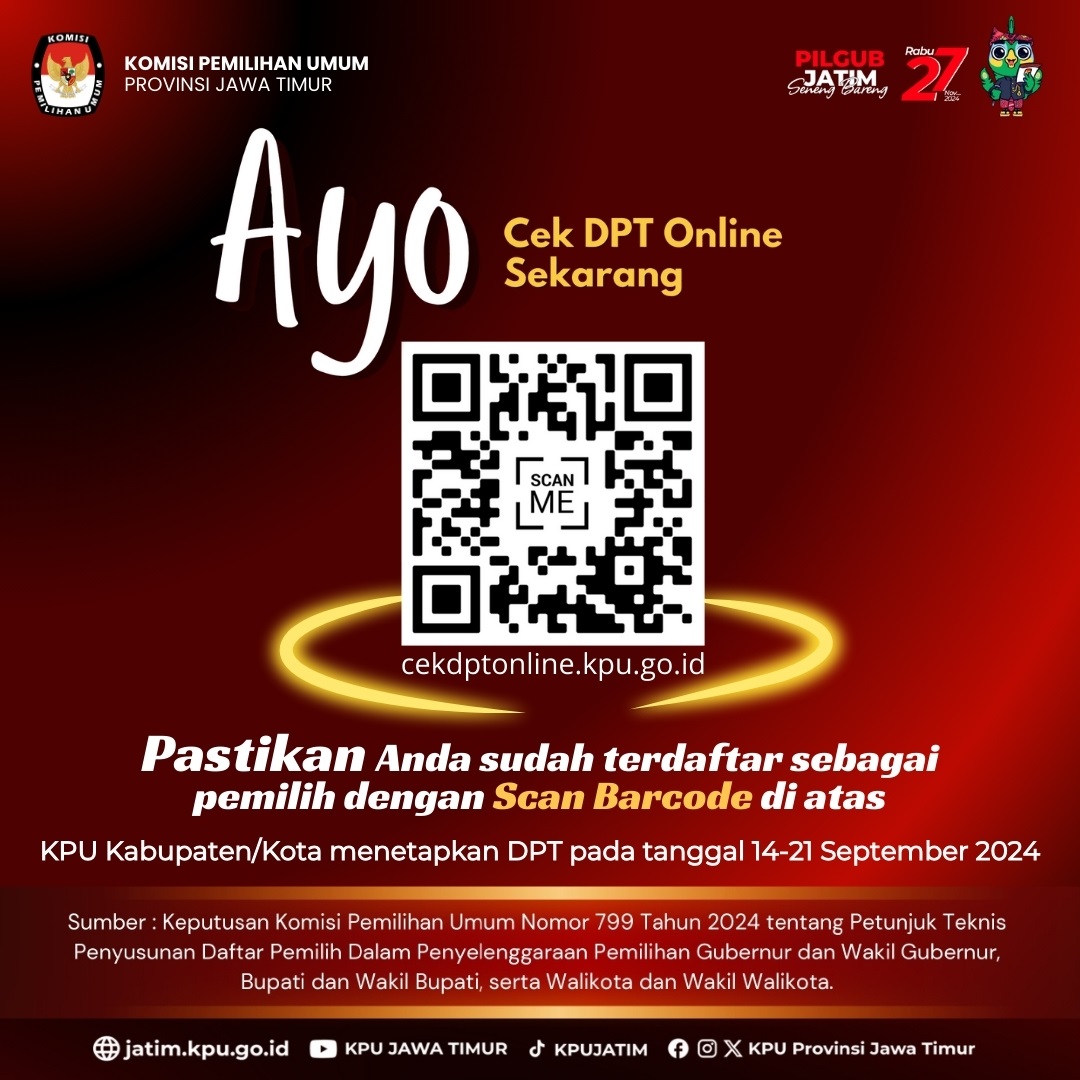 Ayo Cek DPT Online Sekarang! - KPU Provinsi Jawa Timur