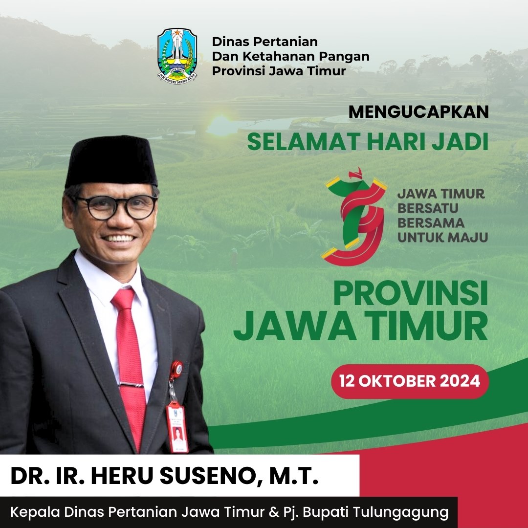 Thumbnail Ucapan Selamat Hari Jadi Provinsi Jawa Timur ke-79 oleh Dr. Ir. Heru Suseno, M.T.