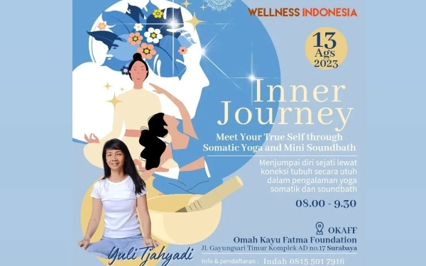 Thumbnail Ajak Sehatkan Diri dari Dalam, Wellness Indonesia Hadirkan Yoga Somatik and Soundbath di Surabaya