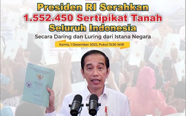 Thumbnail Berita - Kementerian ATR/BPN dan Presiden Jokowi Bagikan 1,5 Juta Sertifikat Tanah