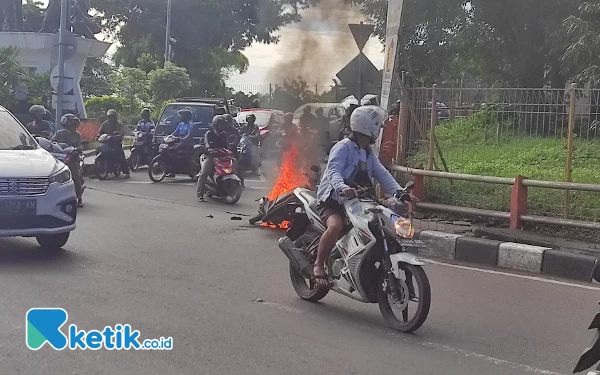 Thumbnail Hendak Berangkat Kerja, Motor Hangus Terbakar