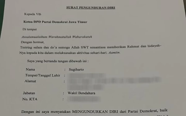 Thumbnail Demokrat Jatim Kembali Kehilangan Kader, Wakil Bendahara Mundur Susul Anak Khofifah