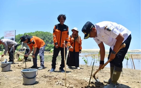 Thumbnail Berita - Bupati Resmikan Pemasangan Permabel dan Pembibitan Mangrove