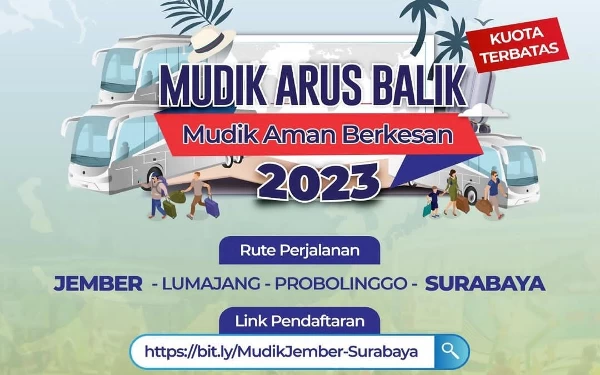 Cek! Ini Cara Daftar Mudik Arus Balik Gratis dari Jember ke Surabaya