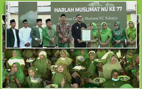 Thumbnail Pecahkan Rekor MURI, 13 Ribu Anggota Muslimat NU Sidoarjo Makan Lontong Kupang Bareng