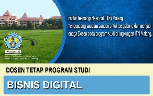 Thumbnail ITN Malang Buka Lowongan Dosen Tetap Prodi Bisnis Digital