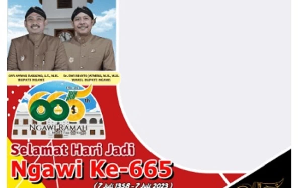 Thumbnail Berita - Link Twibbon HUT Ngawi ke-665, 5 Desain OPD Adu Keren, Karya Disparpora Mempesona, Mana Favoritmu?