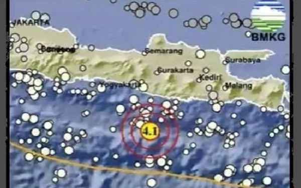 Thumbnail Gempa M 4,1 Guncang Pacitan Senin Pagi Ini