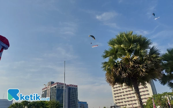 Suasana Gedung Grahadi Jelang Upacara Peringatan Kemerdekaan ke-78 RI