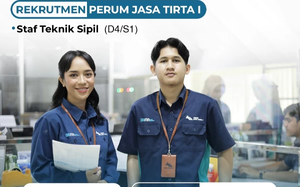 Thumbnail Perum Jasa Tirta I Buka Lowongan Staf Teknik Sipil, Buruan Daftar!