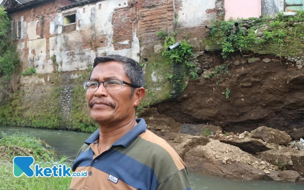 Thumbnail Berita - Plengsengan Kalijompo Longsor, Rumah di Lingkungan Kauman Kepatihan Terancam Ambruk