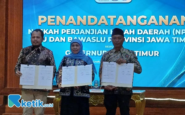 Thumbnail Berita - Pemprov Jatim bersama KPU dan Bawaslu Jatim Sepakati Anggaran Pilkada 2024 Rp 845 Miliar