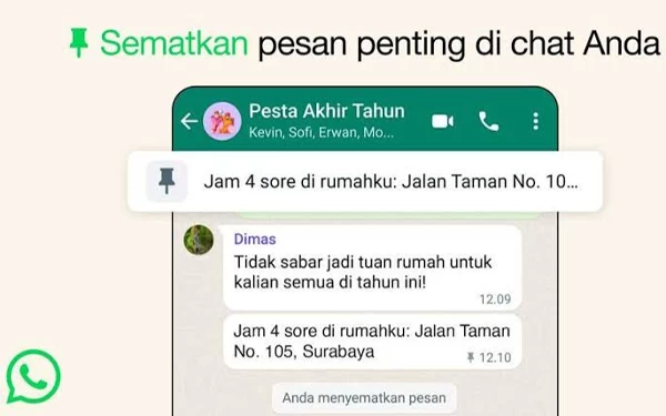 Thumbnail Permudah User Sematkan Pesan Penting, WhatsApp Luncurkan Fitur Pin Message