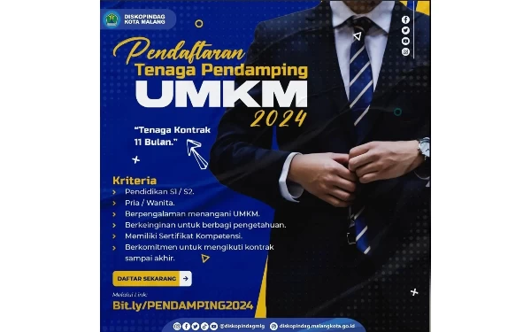 Thumbnail Diskopindag Kota Malang Buka Tenaga Kontrak untuk Pendamping UMKM 2024, Segera Daftar!