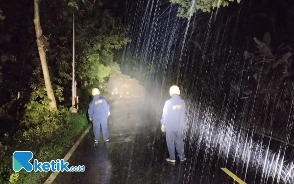 Thumbnail Dampak Hujan Lebat di Pacitan, Longsor Tutup Jalan Tamperan-Dadapan