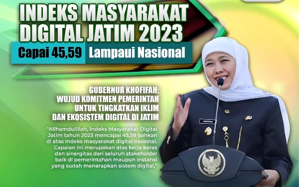 Thumbnail Berita - Indeks Masyarakat Digital Jatim Capai 45,59, Gubernur Khofifah: Alhamdulillah  di Atas Angka Indeks Nasional