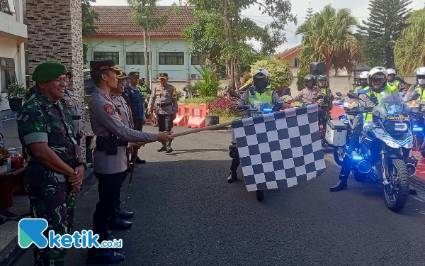 Jelang Pemilu, TNI-Polri di Kota Batu Lakukan Patroli Besar