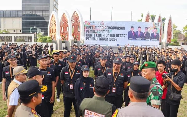 Gelar Apel Siaga, Bukti Kesiapan Bawaslu Kota Mataram dalam Pengawasan Pemilu 2024