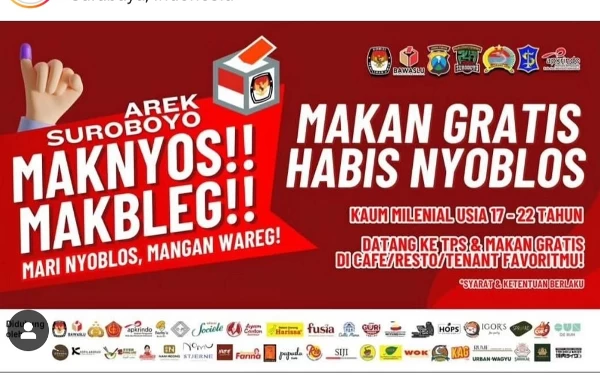 Thumbnail Berita - Arek Suroboyo Dapat Makan Gratis Habis Nyoblos