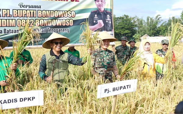 Thumbnail Berita - Gerakan Tanam-Panen Padi, Pj Bupati dan Dandim Bondowoso Kompak Perkuat Ketahanan Pangan