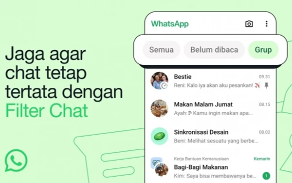 Thumbnail Berita - Mudahkan Pengguna, WhatsApp Hadirkan Filter Chat Terbaru