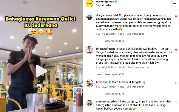 Thumbnail Edukasi Budaya Makan Kekinian Lewat Video Viral 'Tumpuk Tengah' Waroeng Steak & Shake