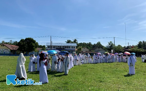 Puluhan Murid RA Quratta A'yun Antusias Ikuti Munasik Haji