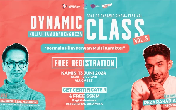 Thumbnail Berita - Reza Rahadian Bangkitkan Talenta Aktor Jatim di ‘Dynamic Class’ PFTV Universitas Dinamika