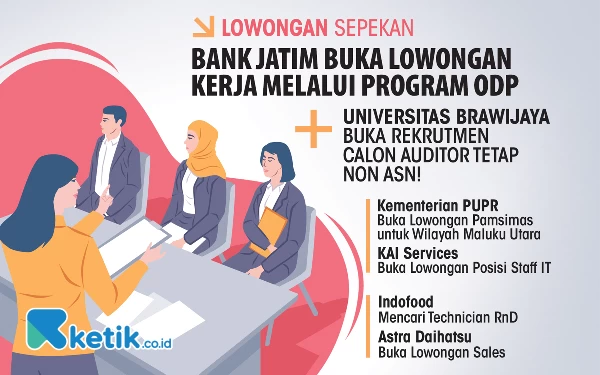 Thumbnail 6 Lowongan Kerja Sepekan: Peluang Karier di Bank Jatim hingga Kementerian PUPR