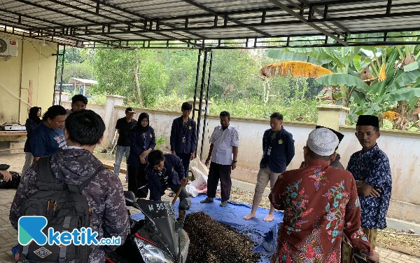 Thumbnail Berita - Mahasiswa KKN 23 UTM Gelar Praktek Pembuatan Pupuk Organik Kotoran Sapi di Pakong Pamekasan