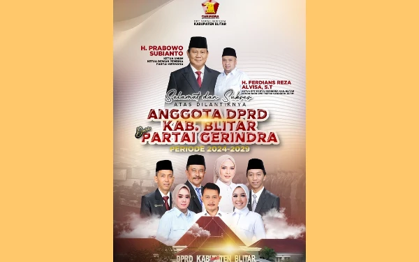 Partai Prabowo Subianto Berjaya, 7 Kadernya Dilantik Jadi Anggota DPRD Kabupaten Blitar