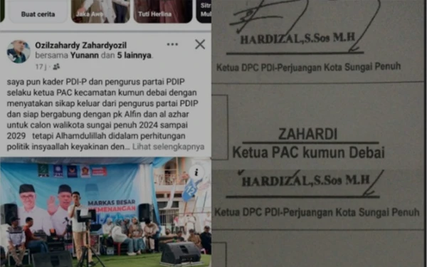 Thumbnail Demi Menangkan Paslon Al-Azhar di Pilwako Sungai Penuh, Dua Pengurus PAC PDIP Mundur