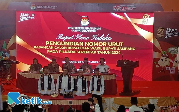 Thumbnail Berita - Pengundian Nomor Urut Pilkada Sampang 2024: Jimad Sakteh No 2, Mandat No 1