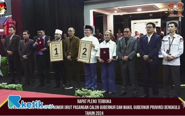 Thumbnail Berita - KPU Tetapkan Nomor Urut Paslon Gubernur dan Wakil Gubernur Bengkulu di Pilkada 2024