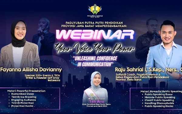 Thumbnail Berita - Tingkatkan Keterampilan Public Speaking, Paguyuban Putra-Putri Pendidikan Jabar Hadirkan Webinar Inspiratif