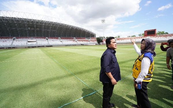 Thumbnail Berita - [Berita Foto] Momen Erick Thohir Cek Stadion Jakabaring Palembang