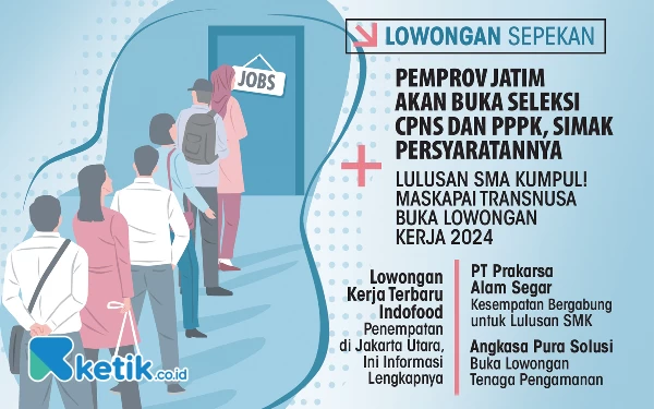 Thumbnail Berita - 5 Lowongan Kerja Sepekan: Ada Seleksi CPNS dan PPPK Pemprov Jatim!