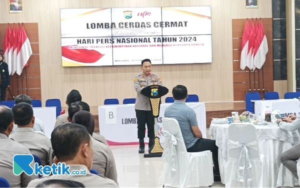 Thumbnail Berita - Sambut HPN 2024, Jurnalis Polres Malang Gelar Cerdas Cermat Antar Polisi