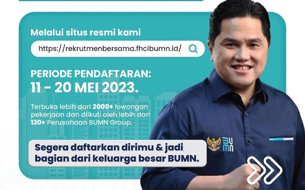 Thumbnail Ada 2.000 Lowongan Kerja BUMN Dibuka, Cek dan Daftarkan Dirimu!