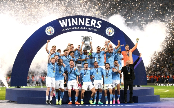 Thumbnail Manchester City Juara Liga Champions, Trofi Pertama, Lengkapi Treble, Samai MU